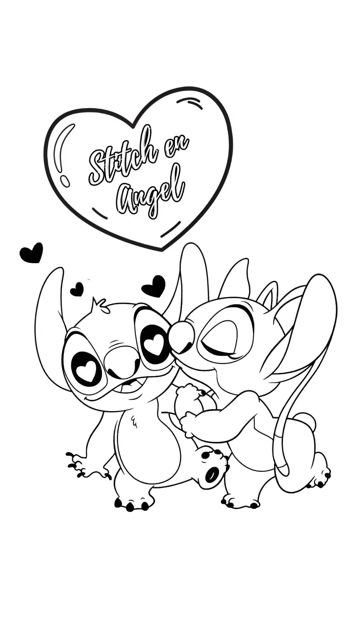 ausmalbilder stitch und angel
