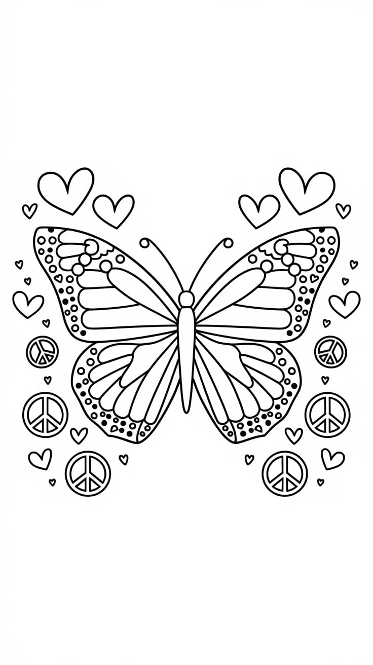 ausmalbild schmetterling einfach