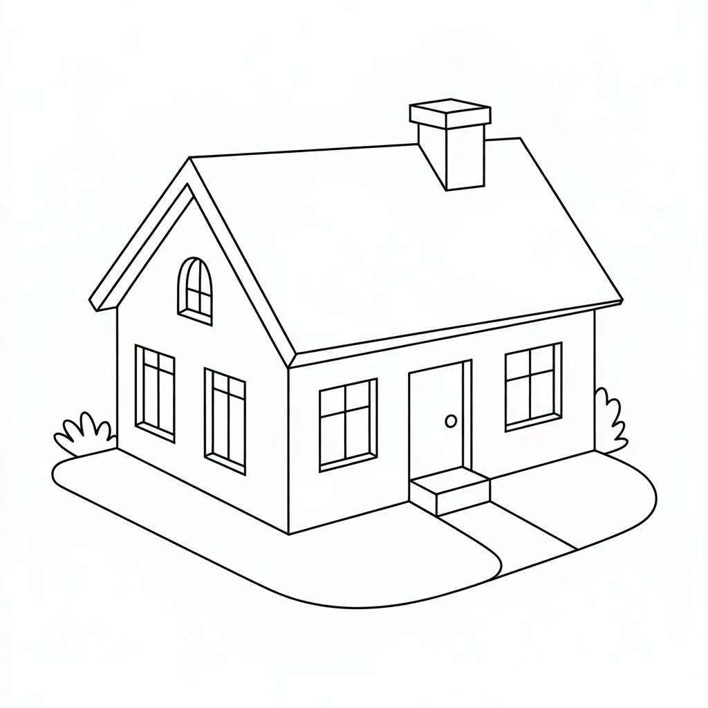 ausmalbild haus