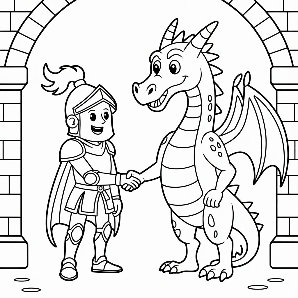 Ausmalbild Ritter auf dem Pferd