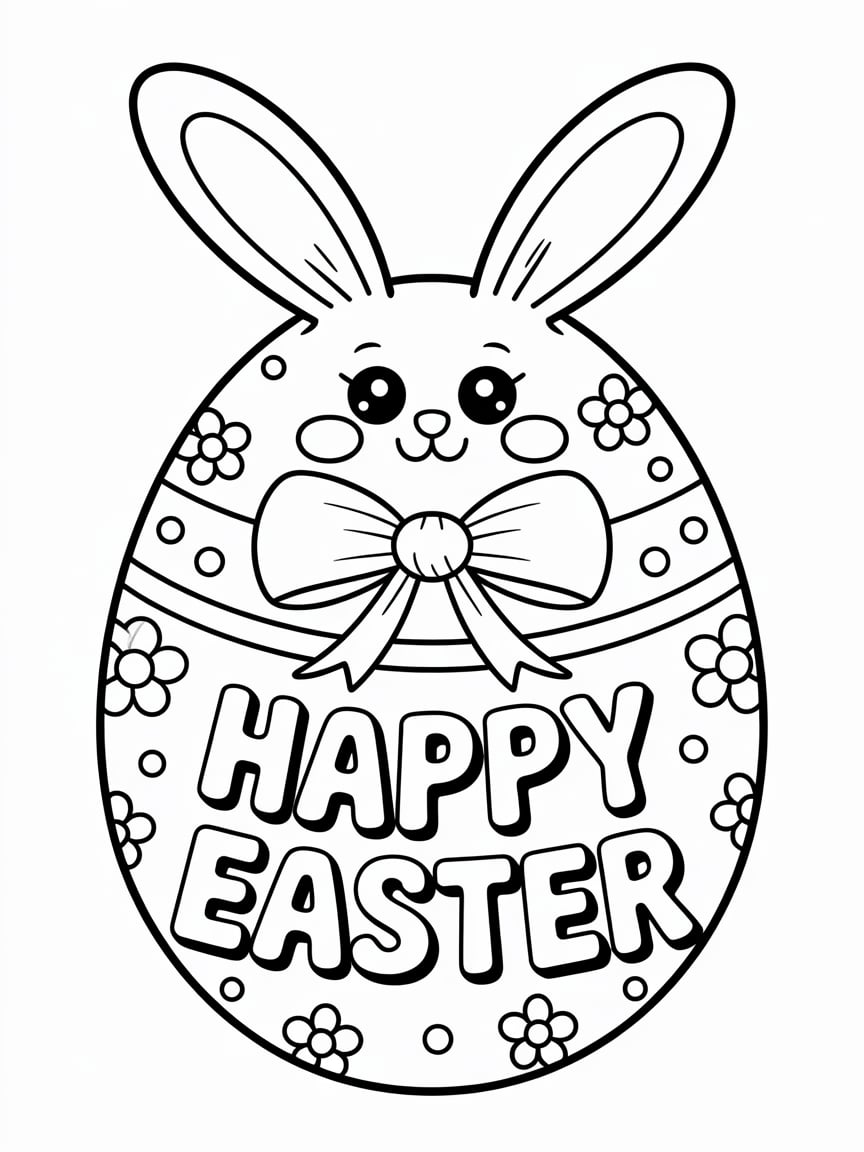 Süße Malvorlagen mit Osterhasen und Ostereier