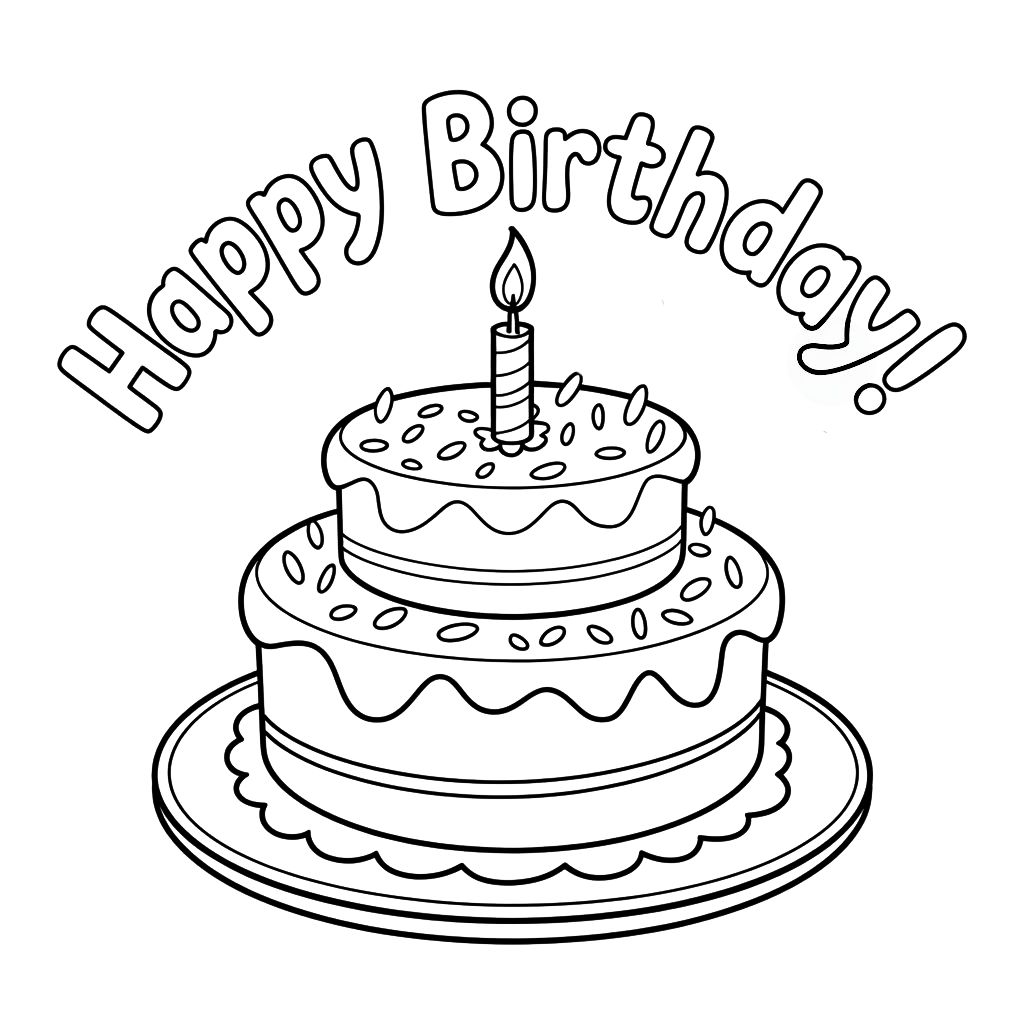 geburtstagstorte ausmalbilder kostenlos