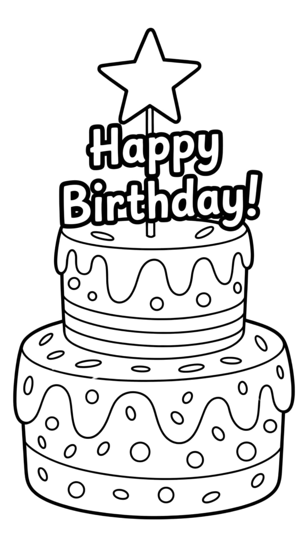 ausmalbilde geburtstagstorte