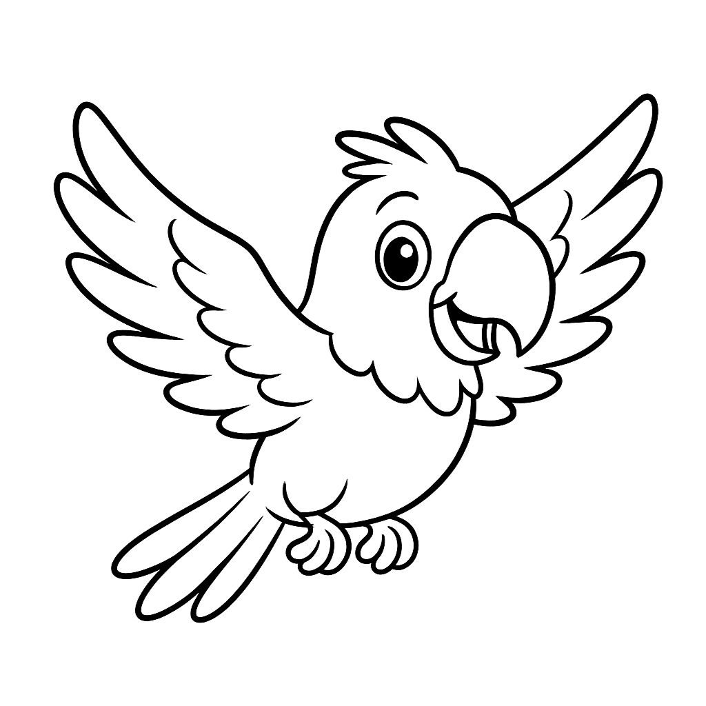 fliegender papagei ausmalbild