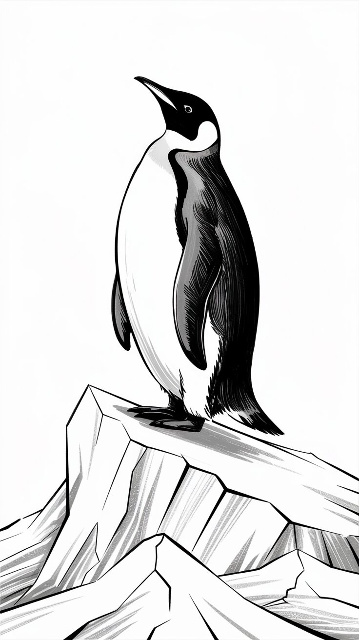 pinguin malvorlage einfach
