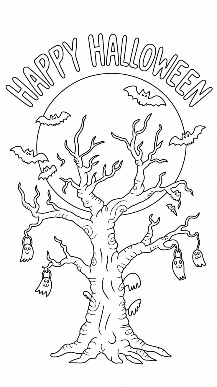 baum ohne blätter malvorlage