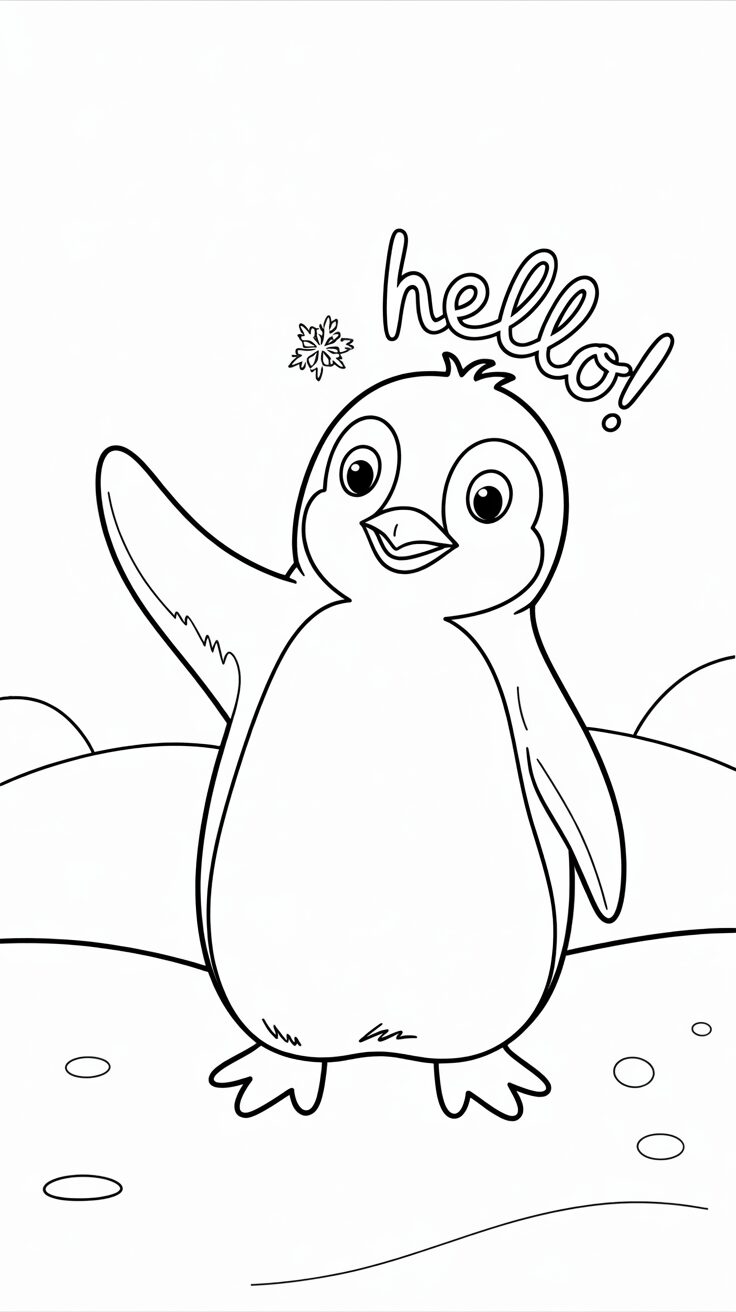 pinguin ausmalbild pdf