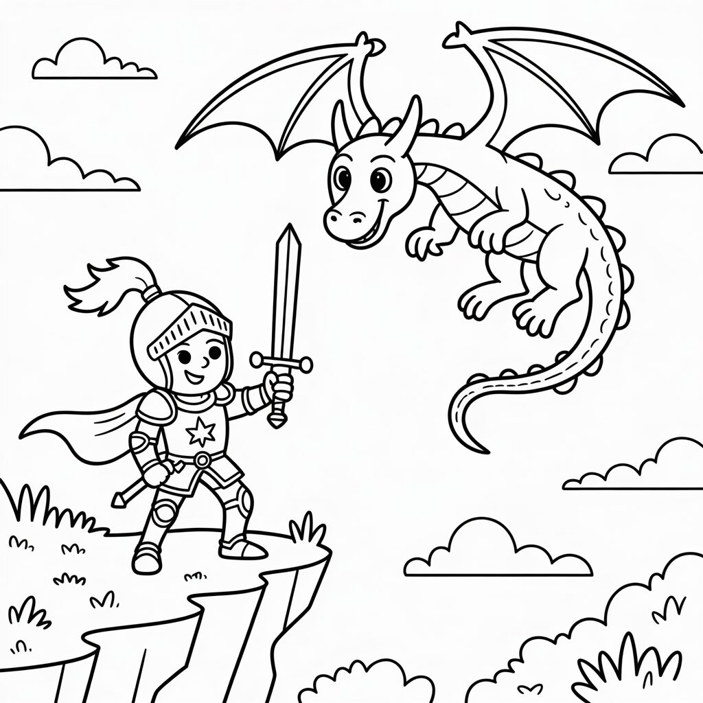 Ausmalbilder Ritter auf dem Pferd