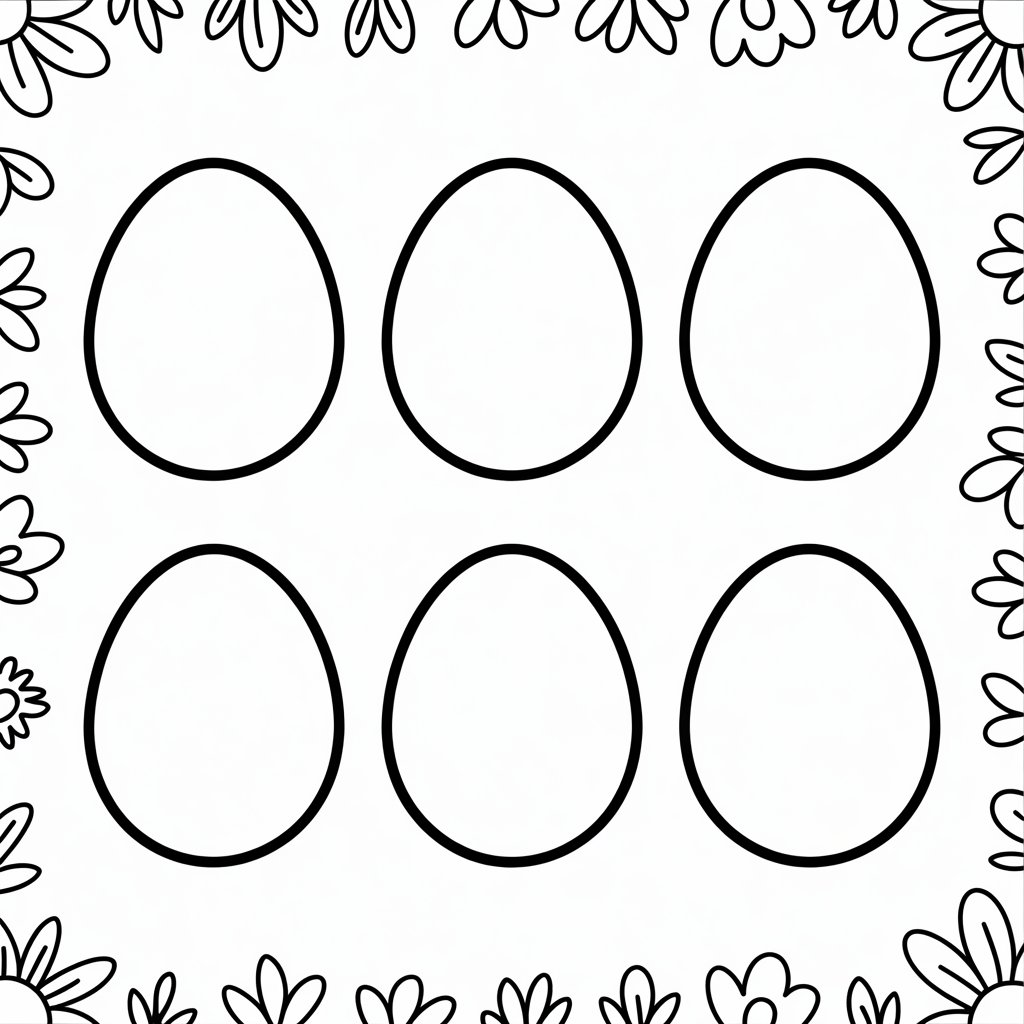 ausmalbild osterei ohne muster