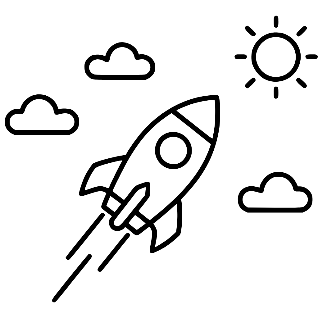 rakete ausmalbild einfach