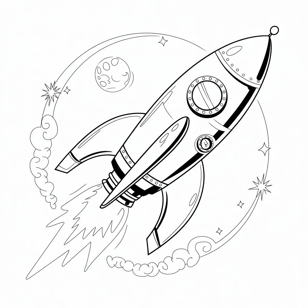 malvorlage rakete kostenlos