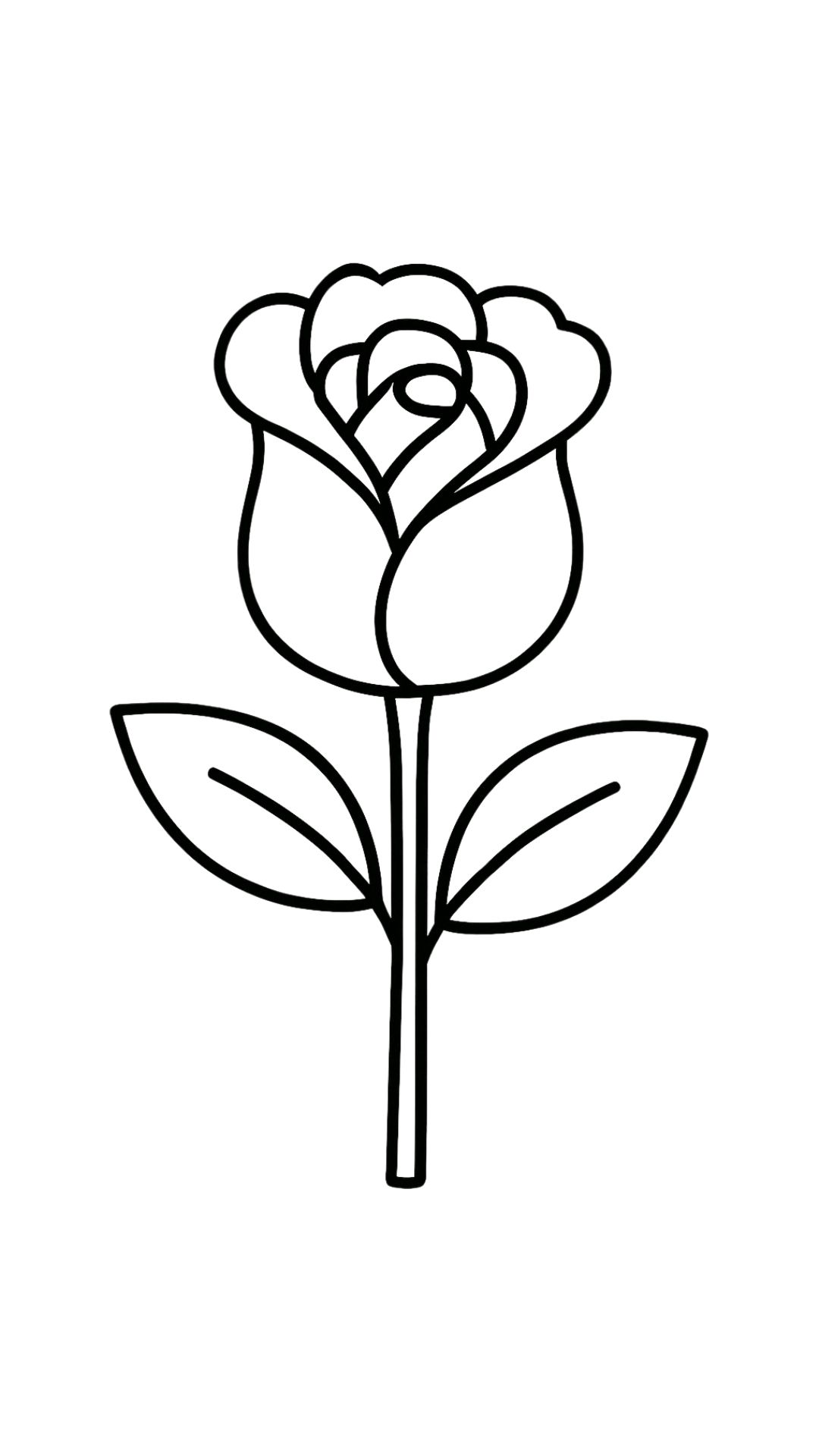 ausmalbild rose kostenlos