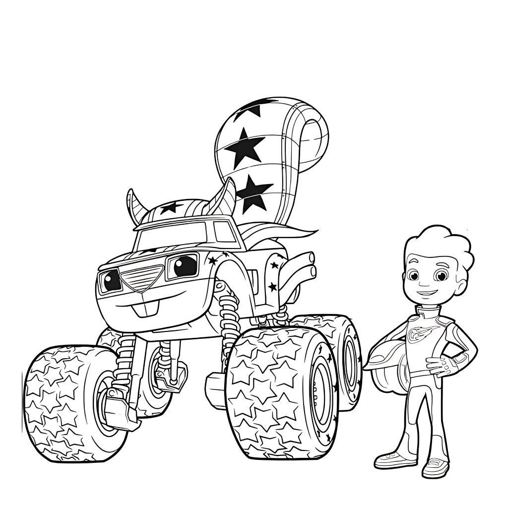 blaze und die monstermaschinen ausmalbilder