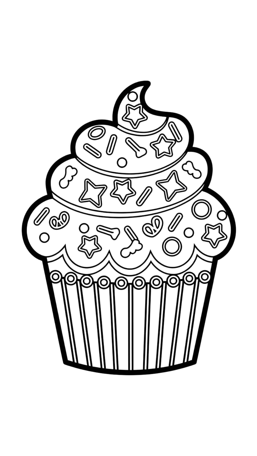 ausmalbilder cupcake zum zeichnen