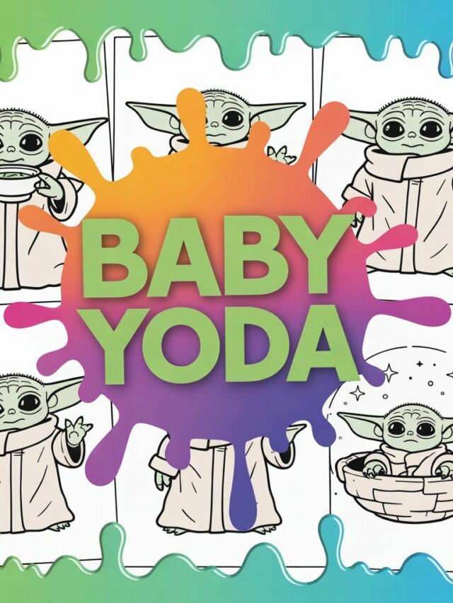 Baby Yoda kleurplaat