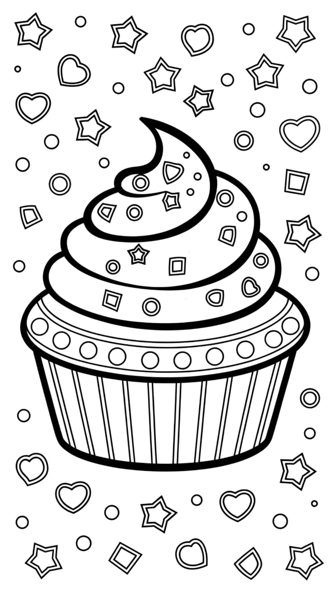 ausmalbilder cupcake vorlage