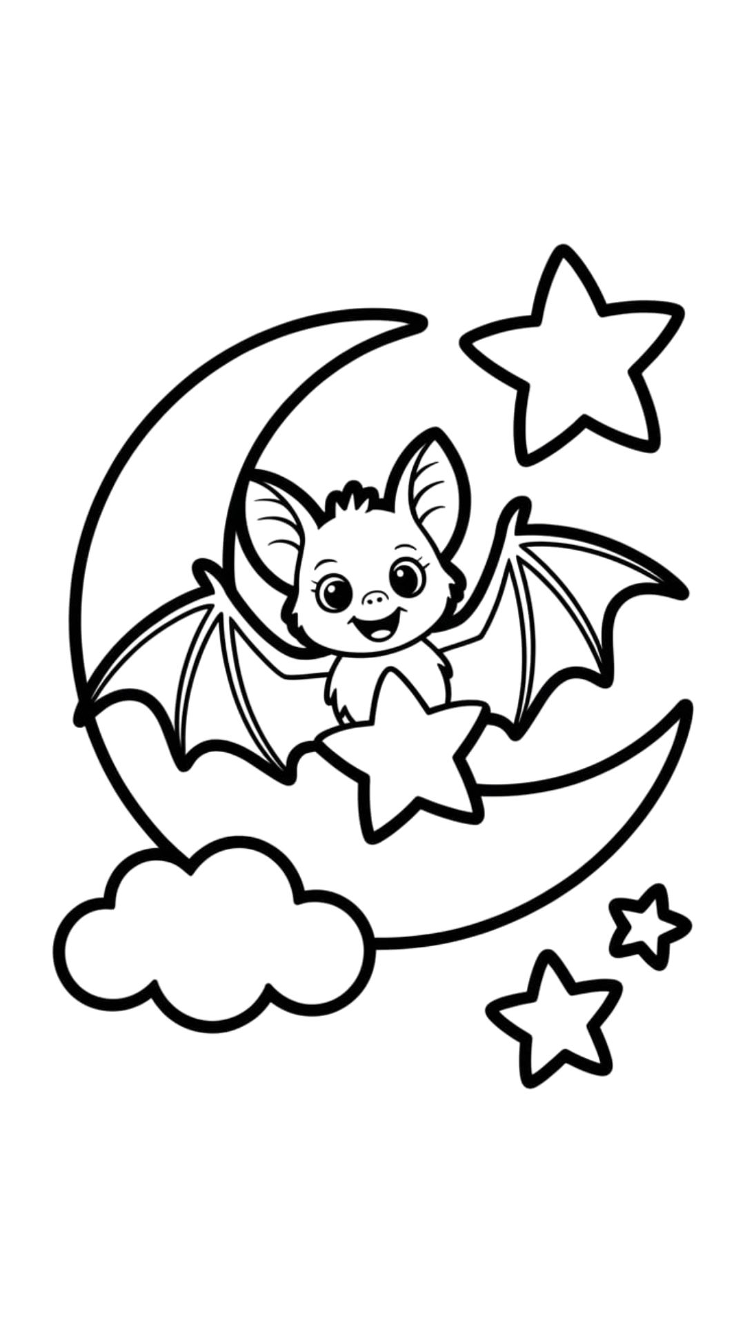 kawaii süße fledermaus ausmalbilder