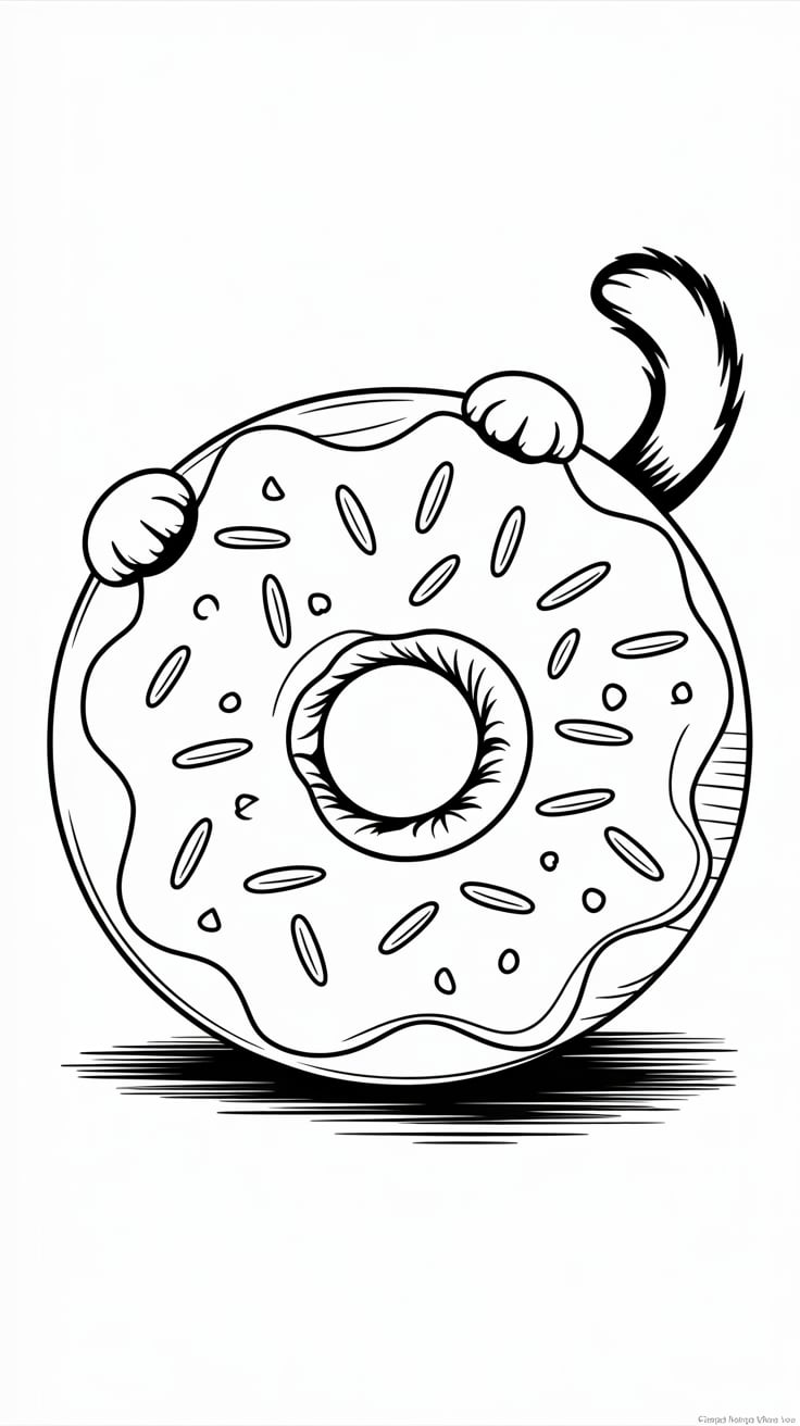 donut katze ausmalbilder