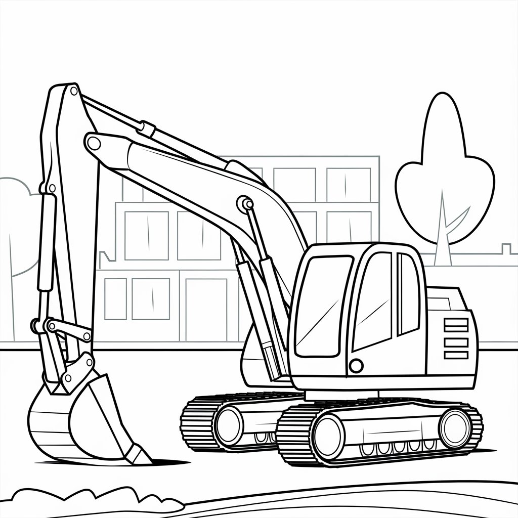 bagger ausmalbilder baustelle