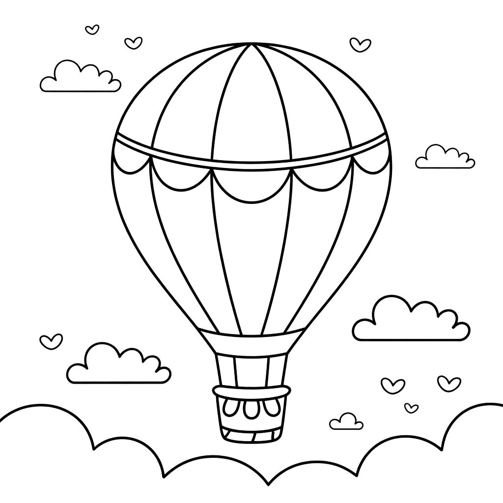heissluftballon ausmalbild
