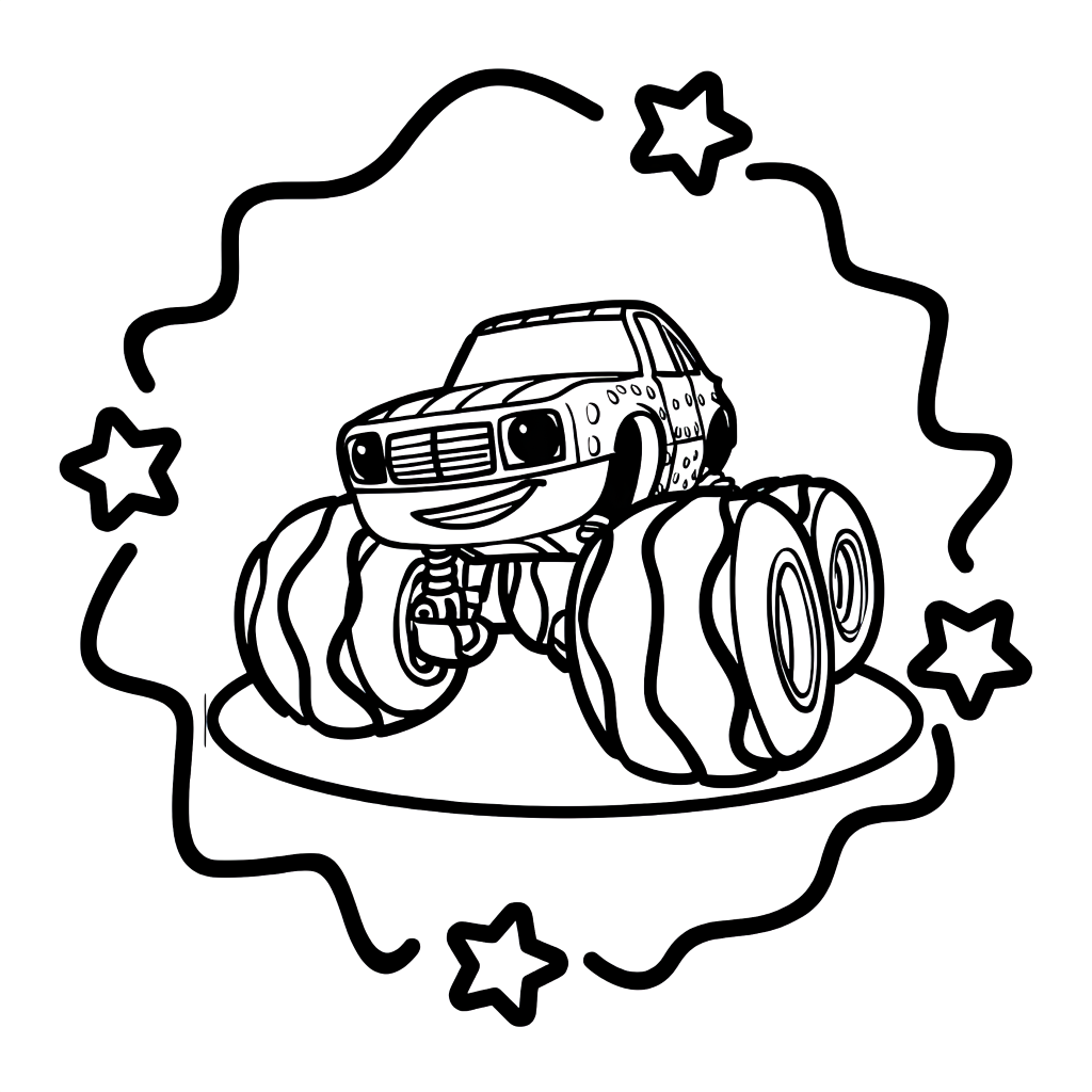 ausmalbilder blaze und die monstermaschinen