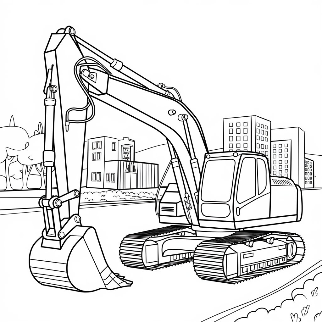 ausmalbild bagger kostenlos