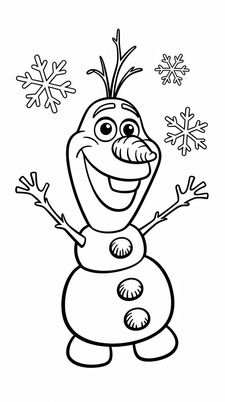 ausmalbilder schneemann olaf
