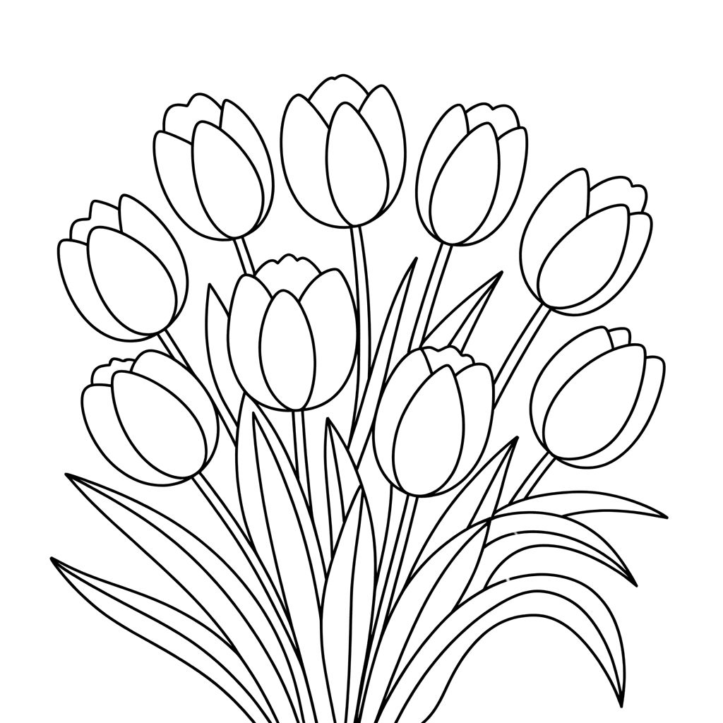 tulpen ausmalbild
