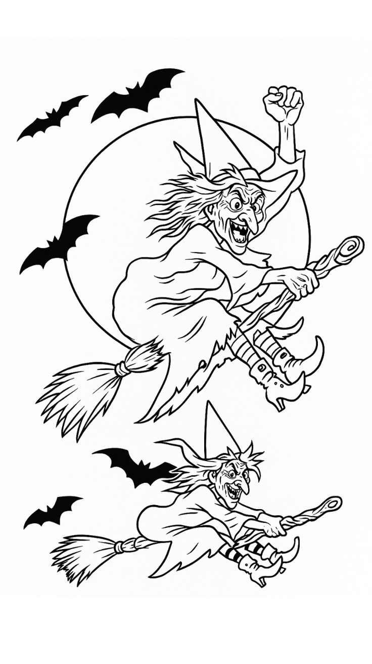 halloween hexe ausmalbilder