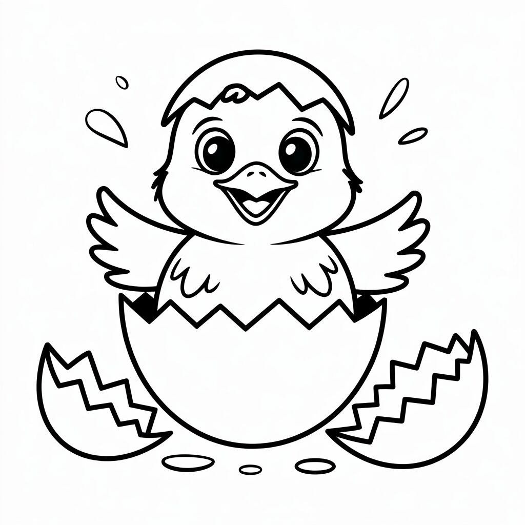 ausmalbild küken im ei