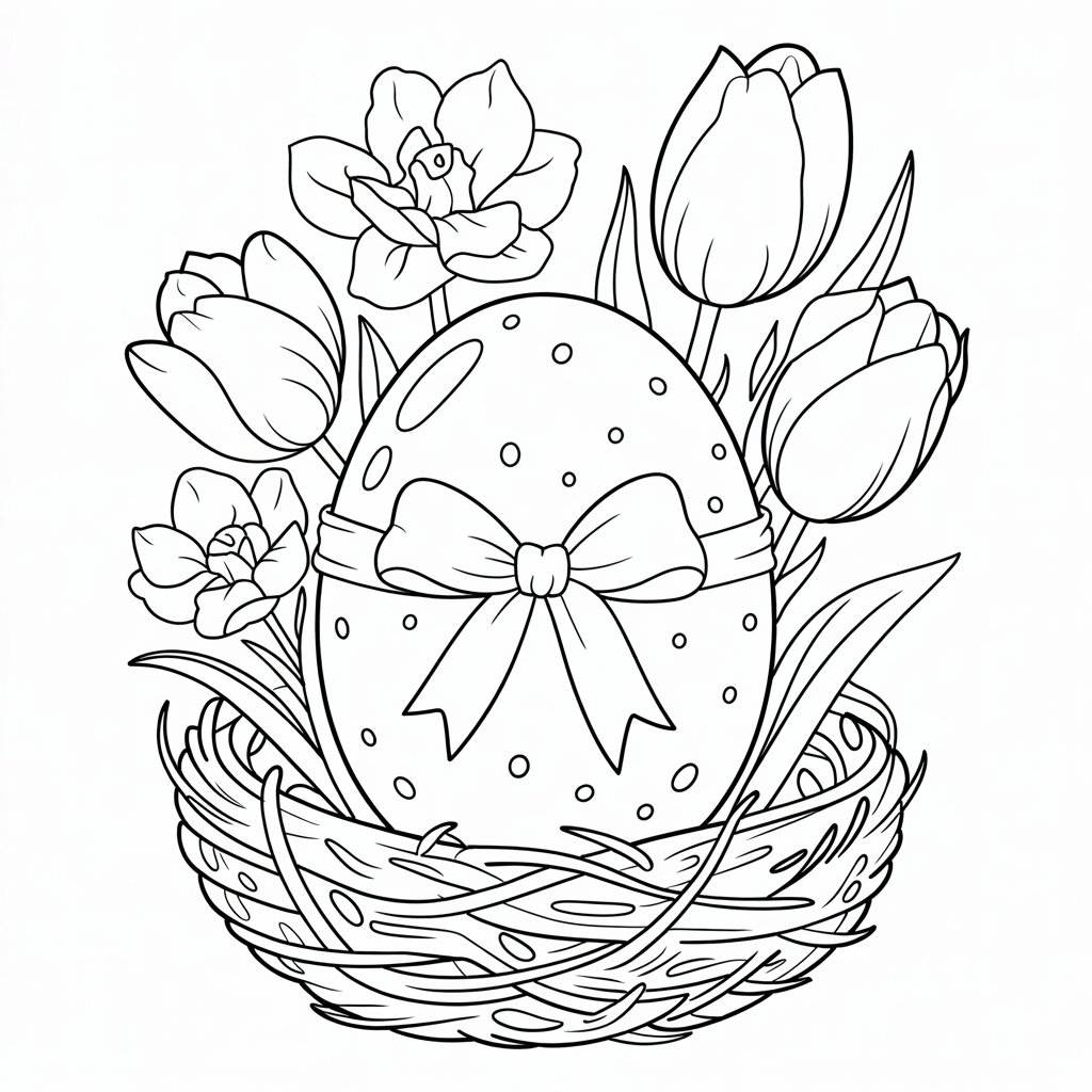 ausmalbild osterhase mit ei