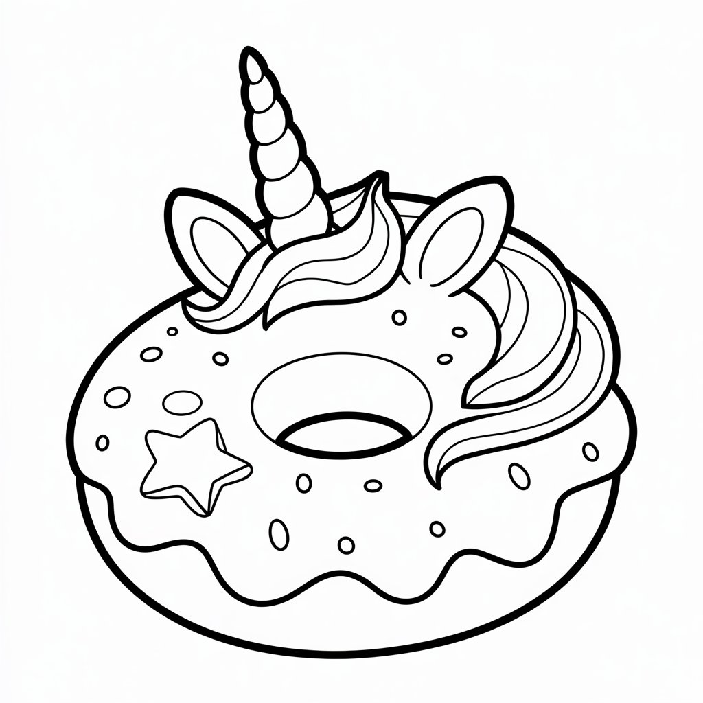 ausmalbilder einhorn donut
