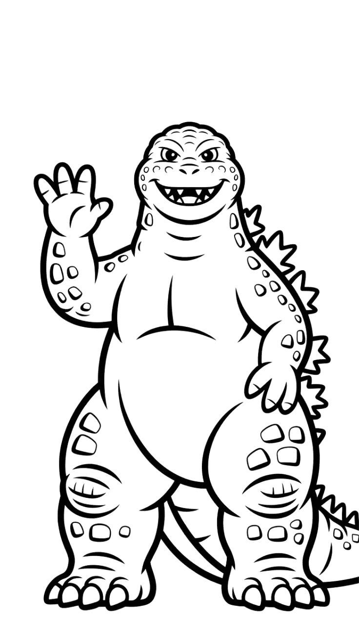 malvorlage godzilla