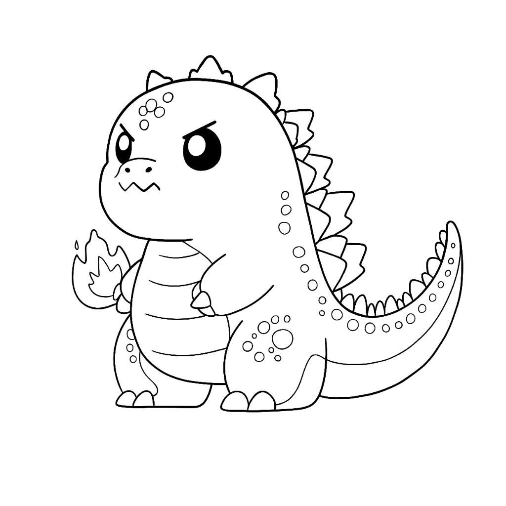 Godzilla in Rage – jetzt gratis als Ausmalbild downloaden