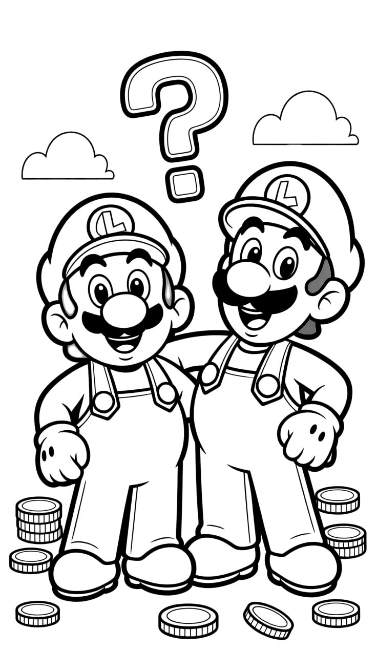 luigi und mario ausmalbild