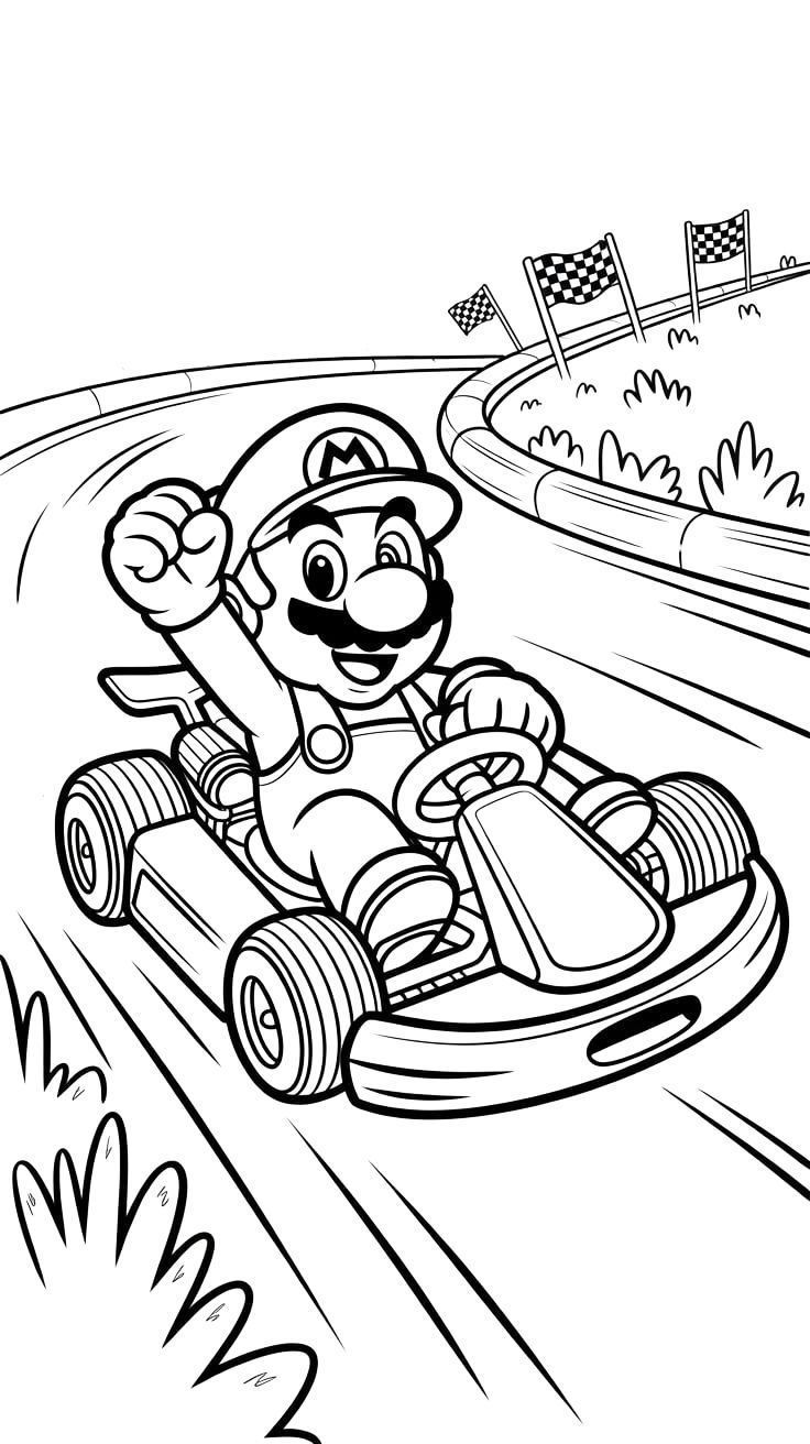 malvorlage mario kart