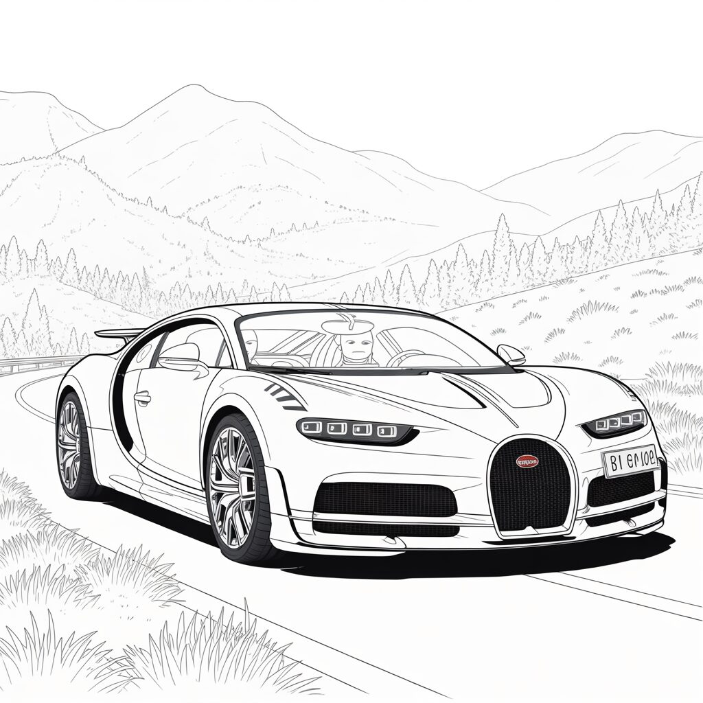 bugatti chiron ausmalbild