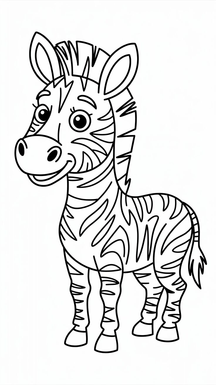 ausmalbild kostenlos zebra