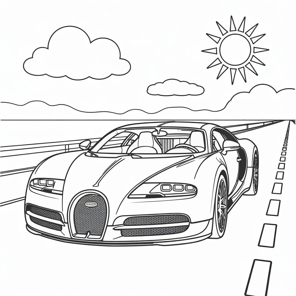 ausmalbild bugatti chiron