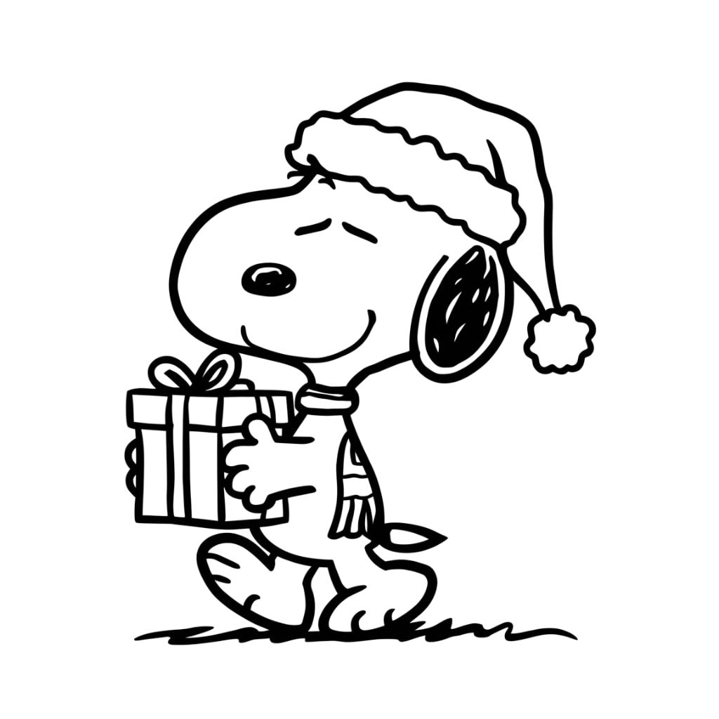 ausmalbilder snoopy weihnachten