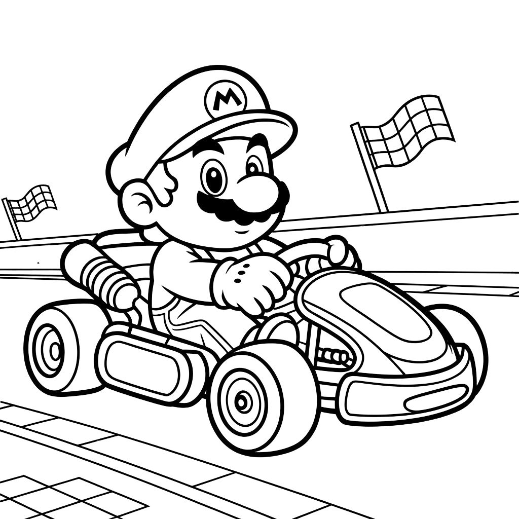 ausmalbild super mario kart