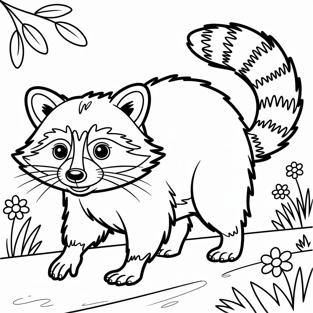 ausmalbilder waschbären