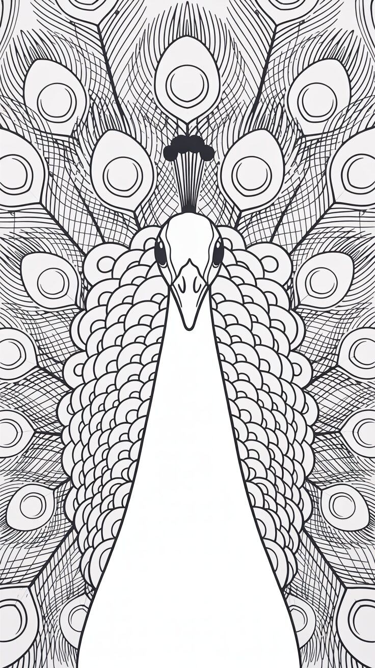 ausmalbilder für erwachsene pfau