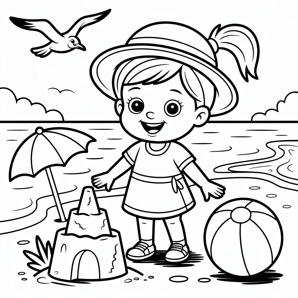 ausmalbild muscheln strand