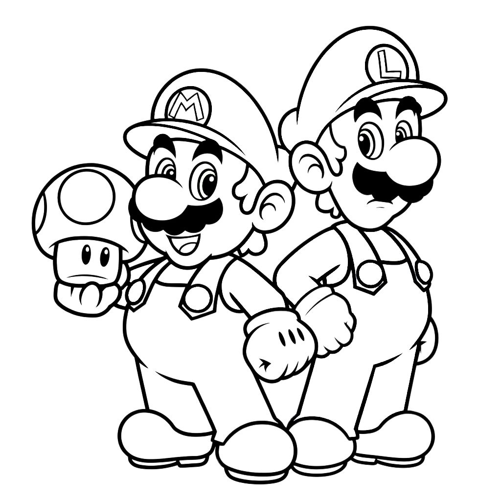 mario und luigi ausmalbilder zum ausdrucken