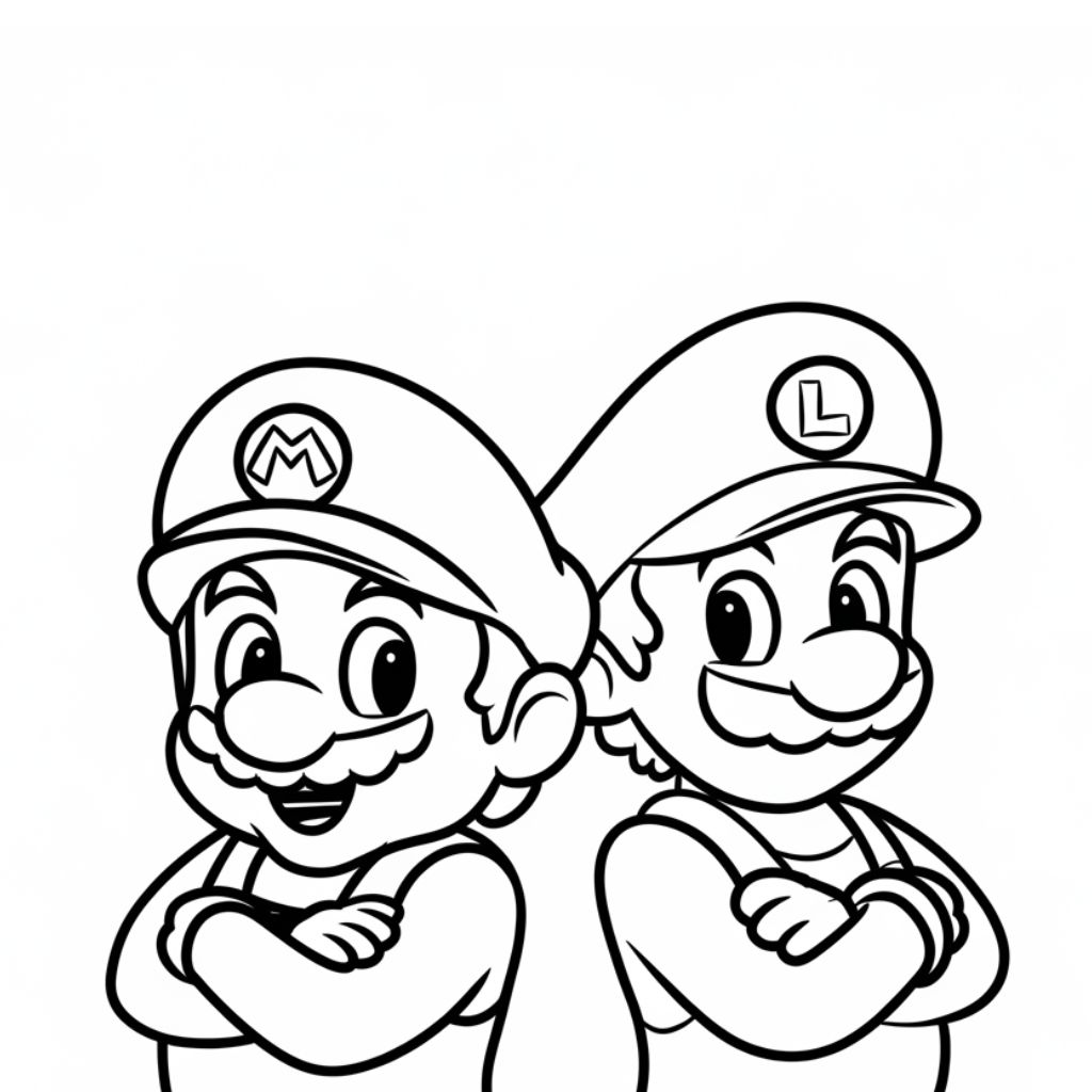 luigi und mario ausmalbilder