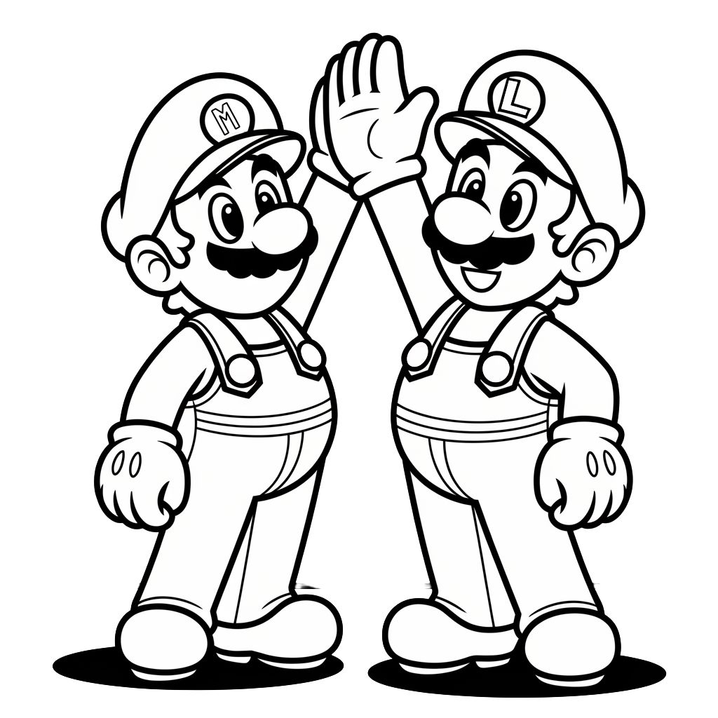 mario und luigi ausmalbilder kostenlos