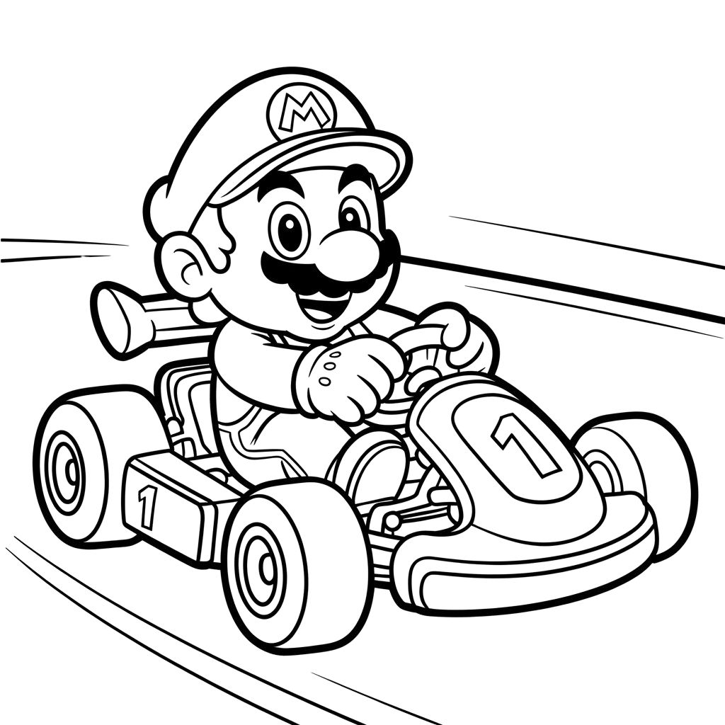 super mario kart ausmalbilder