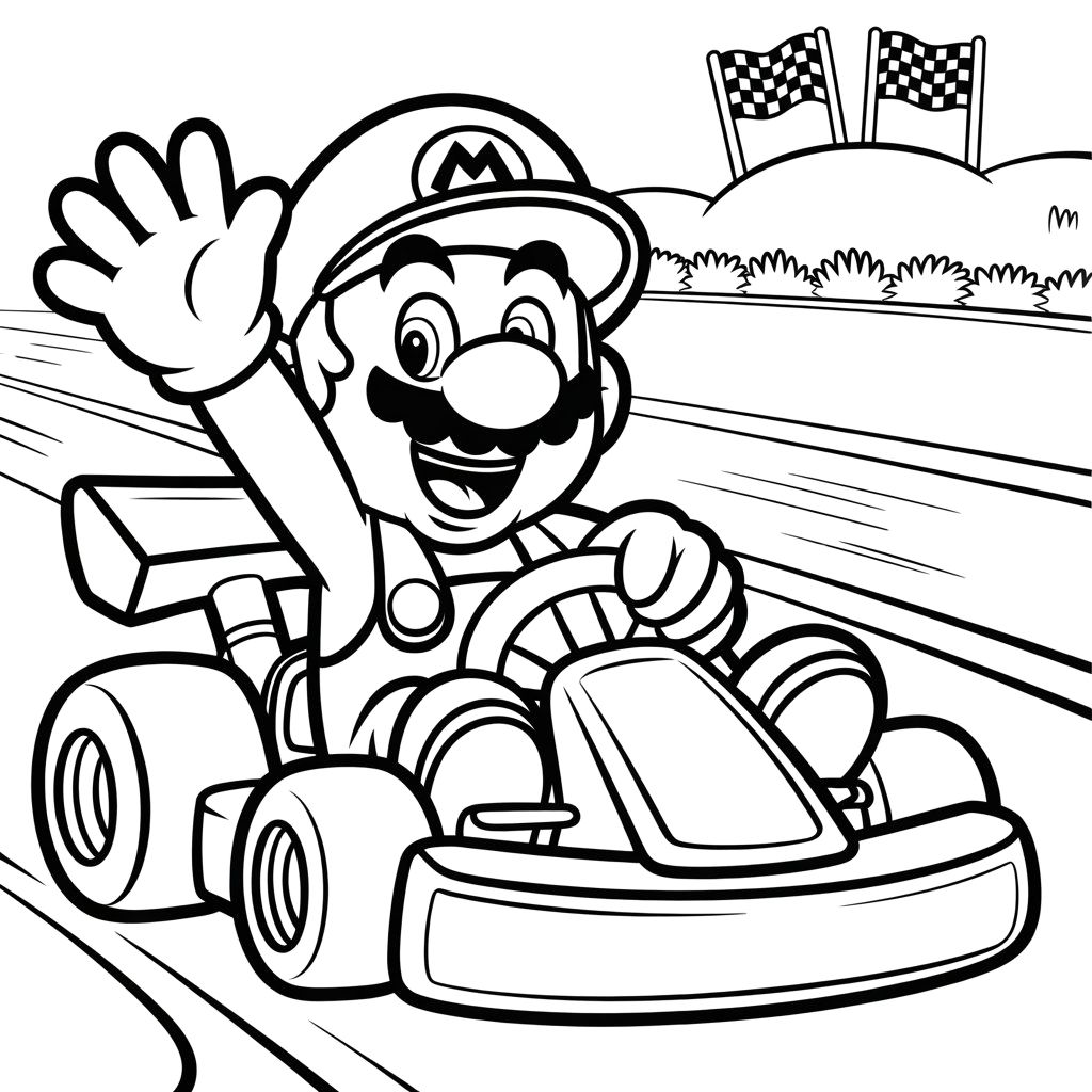 ausmalbilder super mario kart