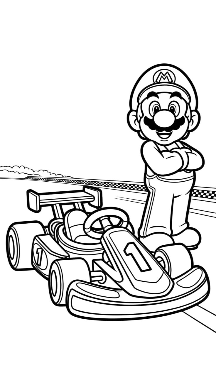 mario kart malvorlagen
